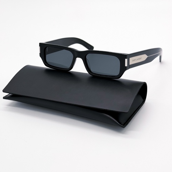 NEW SAINT LAURENT SL660 001 SQUARE BLACK UNISEX SL 660 SUNGLASSES SAINT LAURENT - Picture 1 of 10